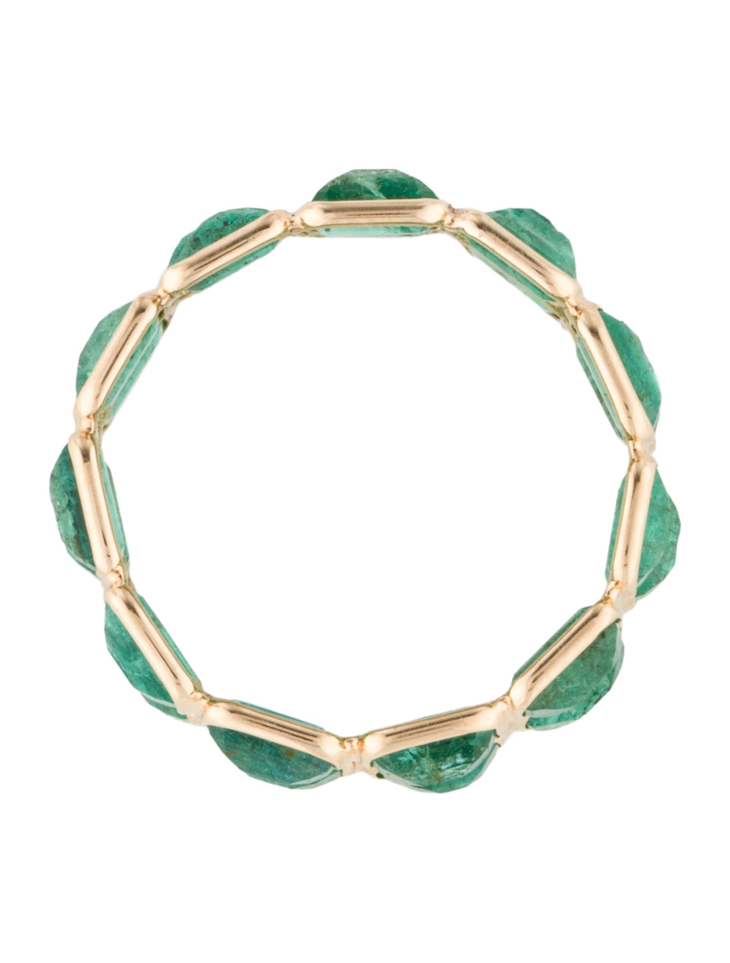 Jewelmak 14K Emerald Eternity Band